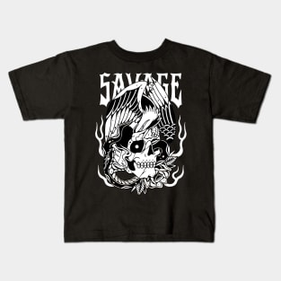 Eagle Skull Snake Vintage Tattoo Kids T-Shirt